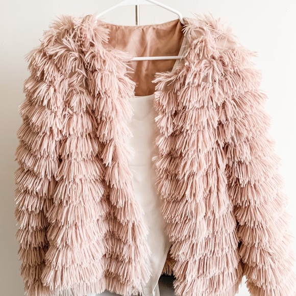 SOLD! Blush Long Sleeve Faux Fur Jacket (NBW) - Picture 1 of 3